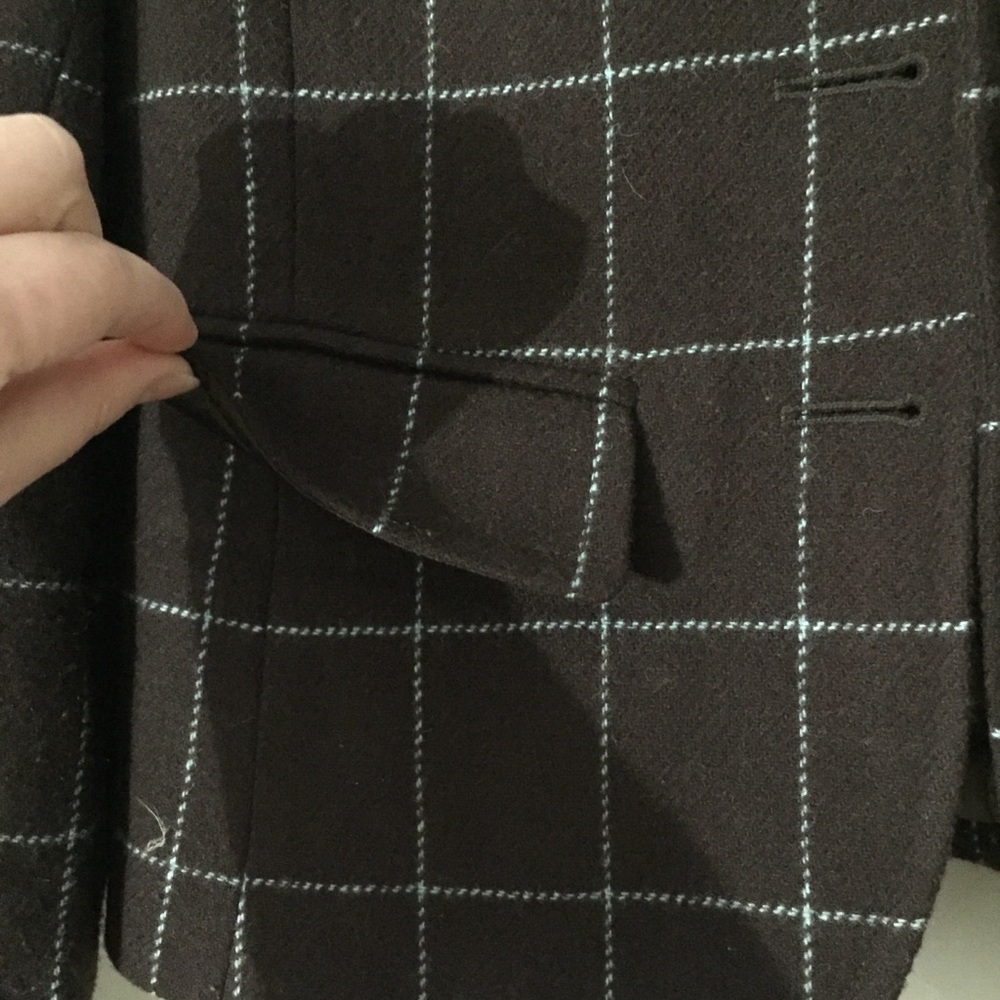 J.Crew Brown and Teal Wool Blazer Size 6 - Picture 5 of 6